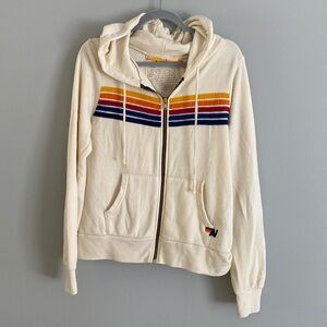 Aviator nation hoodie in off-white size small